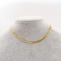 Collana asimmetrica in acciaio al titanio dorato con catene sottili e maglie a groumette - Collana
