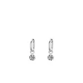 Elegante S925 sterling zilveren oorringen met een briljante ronde zirkonia steen hanger - Zilver