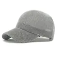 Breathable light grey mesh baseball cap with minimalist knitted hollow design for women - Adjustable / Light Gray