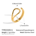 Elegant 18K gold plated stainless steel geometric open ring with adjustable design - Geometric Coil Style (YYR023206-G)