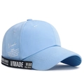 Hellblaue Baseballkappe aus Baumwoll-Twill mit dekorativen langen Bändern - Verstellbar / Hellblau
