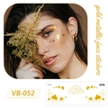 VB-052 gold metallic face stickers with maple leaf and dot patterns for makeup - VB-052 (Gold Metallic) / Gold