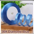 1cm wide diamond blue satin ribbon spool for gift wrapping and hair styling, 22 meters long - 36# Diamond Blue