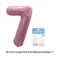 40 inch candy pink number 7 foil balloon for birthday party with card packaging - Number 7 / 40 Inch / Candy Pink