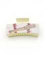Pinza per capelli in PU giallo pallido con motivo baseball e mazzetta da baseball - Mazza con Testo Baseball