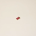 Rectangular 18K gold plated stainless steel pendant with red zircon birthstone - July-Pendant(Ruby)