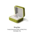 Écrin à bagues en velours vert mousse, dimensions 6.4x5.2x3.6cm et doublure grise - Boîte à bague / Vert Herbe