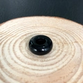 Einzelne schwarze Naturachat-Flachperle auf Holz für DIY-Schmuckherstellung - 5mm×10mm (4mm Loch) Abakus-Perle / Schwarzer Achat