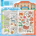 Adesivi in miniatura PET tema città di Qingdao con 3 fogli e una scheda scenografica - Marea di Qingdao (Serie Urbana 7.0)