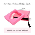 Rose red heart-shaped PE film jewelry display box with black ribbon handle for rings - 10*10*3cm / Rose Red Heart Single Sleeve