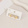Set di tre orecchini a mezzaluna in acciaio inossidabile dorato con zirconi - Oro