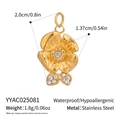 Dimensiones detalladas del colgante de flor en oro de 18 quilates y acero inoxidable - Forma de Flor de Circonita (YYAC025081)