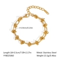 Detail eines 5,9 mm Gold-Edelstahlarmbands mit Knotenglied und Größenmessung - Knoten Armband (YYB025060)