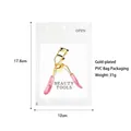Gold-plated eyelash curler with pink glitter handle in transparent PVC bag, 31g weight - Gold Plating / PVC Bag