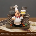 European chef figurine resin seasoning bottle set with glass jars for kitchen decor - Cake Chef Condiment Bottle