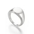 Anillo de sello en acero inoxidable plateado pulido con superficie plana redonda - US 6 / Color acero