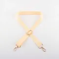 Adjustable beige woven shoulder strap for handbags with gold metal lobster clasps - Beige
