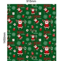 Detailliertes Muster einer 1450mm x 915mm Weihnachtstüte mit Weihnachtsmann- und Schneeflocken - 141x91mm / Grün