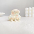Mini acetate hair claw clip in creamy pastel marble finish for girls and women - Iridescent Light Green