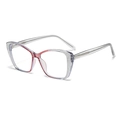 Occhiali anti luce blu cat-eye con sfumatura glitterata argento e rosso trasparente - Grigio Rosa Trasparente