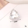 18mm triangle crystal charm for shoes with silver base and multi-faceted clear finish - C469-18mm Triangle Gemstone