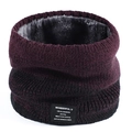 Tour de cou en tricot à double couche avec dégradé bordeaux et doublure polaire - Bordeaux
