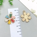 Golden and colorful enamel snowflake charms for DIY jewelry and necklaces - Colorful Snowflake 24x19mm