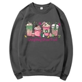 Dark gray Christmas hoodie with Christmas Cheer Fuel print and festive drink graphics - S / Style 312 / Dark Gray