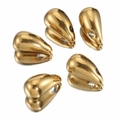 Set de cinco colgantes de gota en acero inoxidable chapado en oro de 18k acabado pulido - Dorado