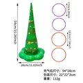 Inflatable Christmas tree ring toss game with green base and four colorful throwing rings - Small Ball Christmas Hat Ring Toss (4 Rings)