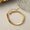 Glistening 18KGP gold fish scale snake chain bracelet with lobster clasp and extension - Gold Fish Scale Bracelet (No Sleeve)