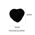 Schwarze herzförmige Plüsch-Puderquaste mit Schleife, Größe 70x65x30mm für Make-up - 1 STÜCK Blank / Herzförmig / Schwarz