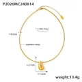 Goldener Wassertropfen-Anhänger aus poliertem 18k vergoldetem Edelstahl - Gold Halskette