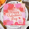 Happy Valentine's Day paper napkins with heart patterns on a festive table setting - Happy Valentine's Day Style (QRJ01-4)