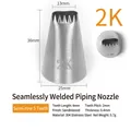 Stainless steel 2K piping nozzle with 5 teeth for professional cake decorating - 2K (Semi-Row 5-Teeth)