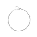 Elegant S925 sterling silver tennis bracelet with sparkling round-cut zircons and link chain - 925 Silver / Platinum White Stone
