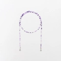 Purple and clear beaded eyewear chain with silver lobster clasps for mask lanyard - M Purple