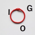 Vibrant red painted metal loose-leaf binder ring and opening key ring for DIY crafts - Red