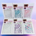Detailed set of 3D facial gemstone stickers featuring butterflies, pearls, and jewels - 12 Butterflies 6 Colors Mixed