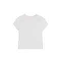 Minimalist white short sleeve knit crop top with raglan sleeves and curled edge - S / White