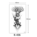 Waterproof temporary tattoo sticker with black tree, planet, and geometric triangle design - K-436 Geometric Tree Planet