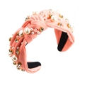 Luxuriöser Barock Haarreif in Rosa mit weißen Perlen und goldenen Strasssteinen - Rosa