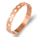 Rose gold hollow chain link bracelet in stainless steel with brushed metal finish - Rose Gold