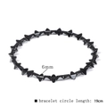 Men's vintage black hematite bracelet with 6mm faceted beads and 19cm elastic band - Geometric Polyhedron 6mm