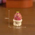 Miniature resin dragon fruit succulent figurine for creative micro-landscape desk decor - No. 17 Expression Dragon Fruit