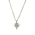 Collana in argento 925 con topazio blu e pendente a stella finitura dorata - Oro
