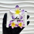 Three-piece purple gradient plumeria hair claw set with yellow center for resort hair styling - Crafted Purple Set (including Card)
