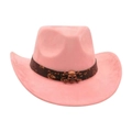 Pink Western cowboy hat with vintage skull metal accessory and patterned hatband - Dusky Pink