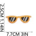 Detail view of orange sunglasses embroidered patch with dimensions 7.7cm x 2.5cm - Sunglasses
