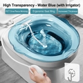 Blue PET sitz bath with manual sprayer and ergonomic seat for toilet use - Crystal PET with Bidet / Aqua